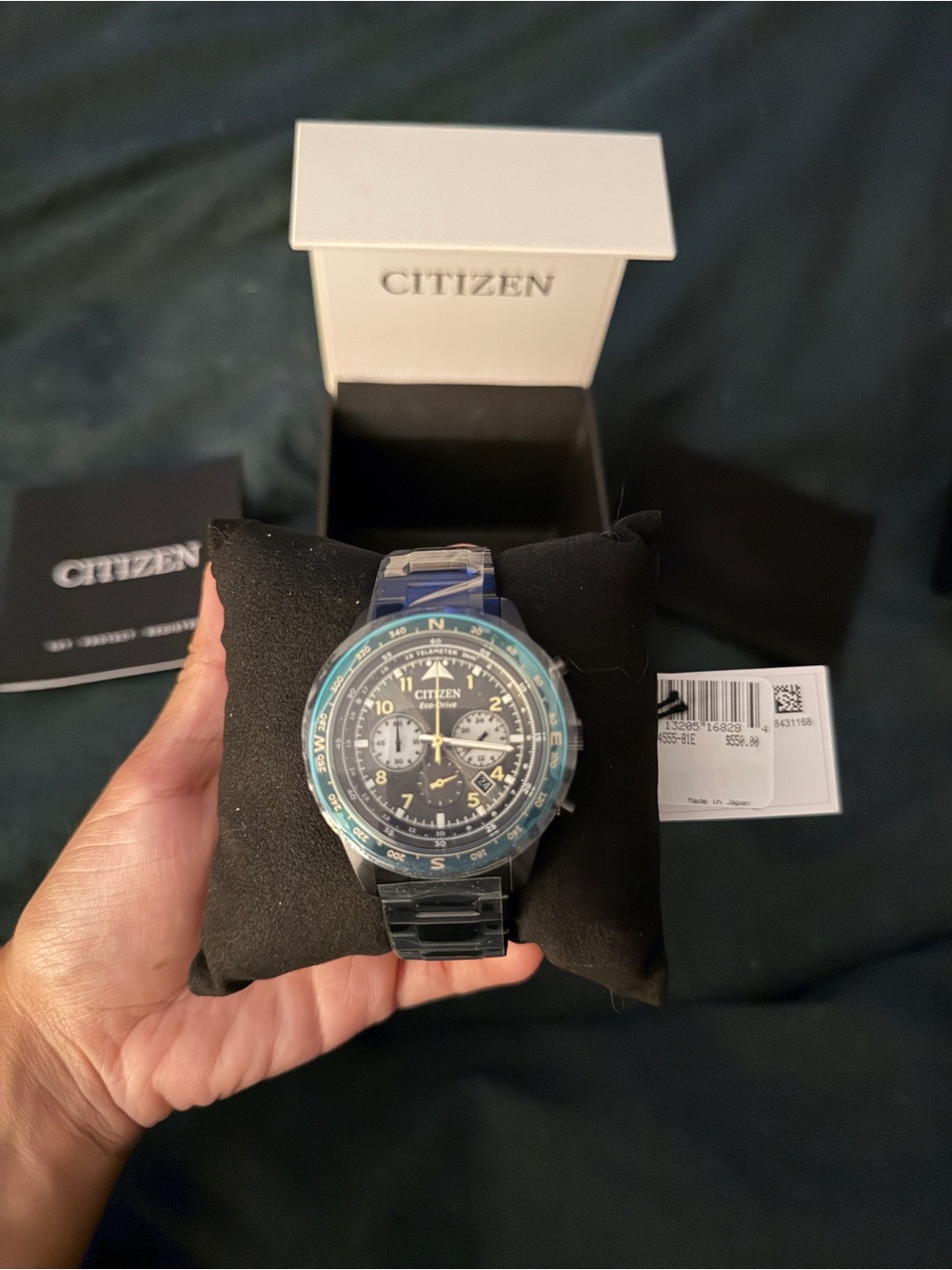 Citizen Men's Blue and Black Chronograph Watch